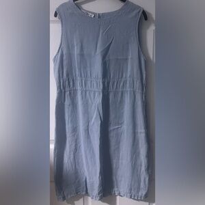 Women's Cut Loose High Neck Linen Sleeveless Dress